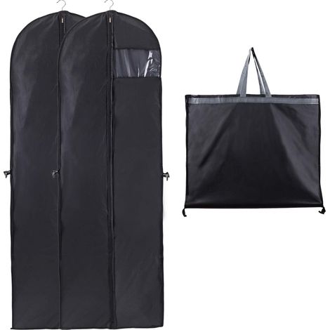 Housse de Robe de Mariée 60x180 cm - Housse à Suspendre avec Fenêtre Visible, Anti-poussière, Imperméable, Anti-mites et Anti-humidité, Pliable et Portable, Fermeture à Glissière Bilatérale, pour Robe