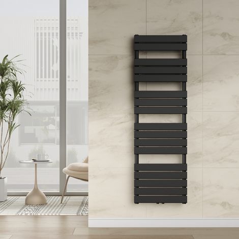 Scalda Asciugamani da Parete Voss ad Acqua Calda 160 x 50 cm Nero [neu.haus] (1/5)