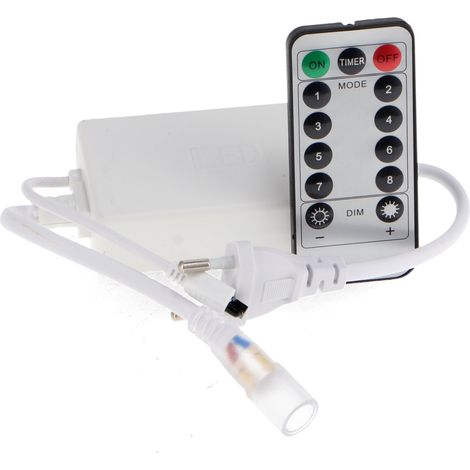IluminaShop - Controlador para Manguera LED Multicolor 220V con Mando IP65 (1/2)