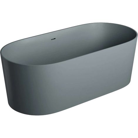 OMNIRES Ovo M+ - Bañera independiente, 160x74 cm, gris mate OVO160WWZPAG (1/4)