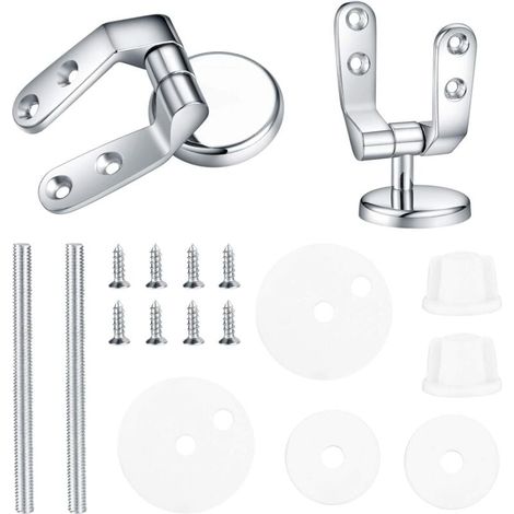[NEVER USED] Toilet seat hinge, replacement fixing kit for toilet seat, toilet seat hinge fixings, for wood resin toilet seats – 2 pieces (1/4)