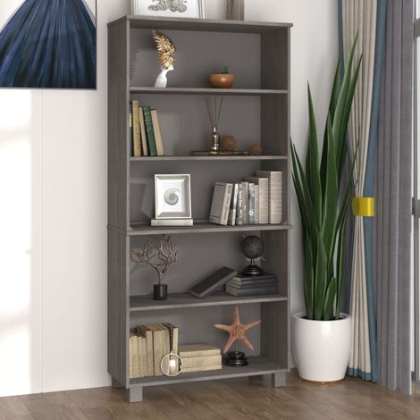 Buffet Bahut Meuble de rangement Commode Bois massif de pin Gris clair 24816 (1/5)