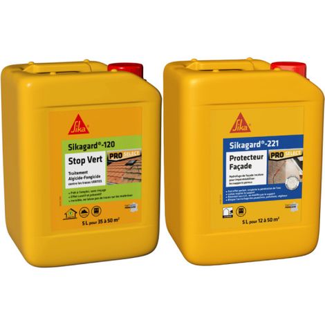 SIKA Pack di trattamento e protezione - Sikagard-120 Stop Vert 5L - Sikagard-221 Protettore di facciata 5L