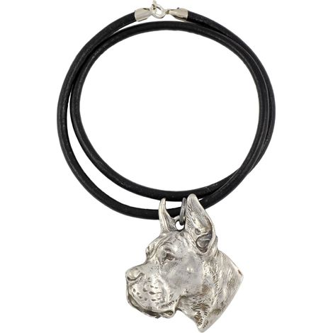 Gran Danés V - collar para perros, colgante bañado en plata para amantes de los perros, joyería única de Art-Dog (1/5)