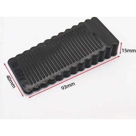 Butée de porte d'entrée (Noir - Petit modèle) anti-collision, amovible, en caoutchouc, pour usage domestique, sans perçage, avec système de cale. (1/5)