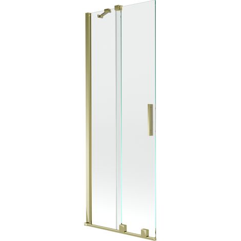 Mexen Velar 2-Flügel-Badewannenwand Regulierbare 70 x 150 cm, transparent, Gold - 896-070-000-01-50