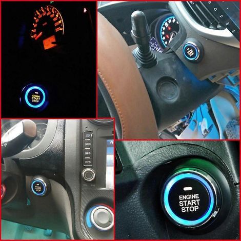 Système d'alarme intelligent à lame de clé de voiture 12 V, système antivol avec bouton de démarrage/arrêt du moteur et système de démarrage à charge