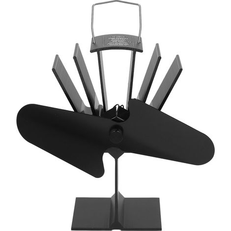 Ventilateur de poêle à chaleur 2 pales, alliage d'aluminium, sans électricité, pour cheminée et poêle à bois, maison et hôtel (1/5)