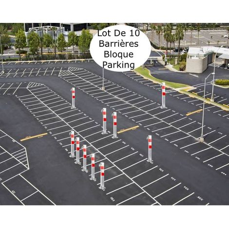 Lot de 10 Barrières Bloque Parking Et Stationnement. Hauteur : 70 cm (1/5)