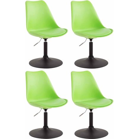4er Set Esszimmerstühle Maverick Kunststoff grün schwarz