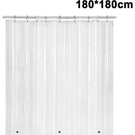 Lot de 12 Doublure de rideau de douche, PEVA, imperméable, œillets en acier inoxydable, avec aimants, pour salle de bain (1/5)