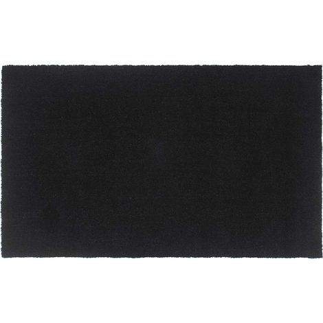 Paillasson noir 90 x 150 cm en fibre de coco touffetée avec support PVC antidérapant - PANGIVO (1/5)
