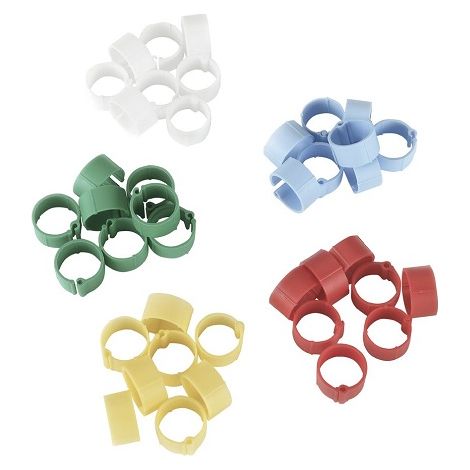 Anello di plastica Kerbl per identificazione di polli, tacchini e phaisani, vari colori, Мч 16 mm, pacchetto 100 unitМК