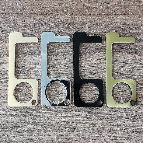 Ouvre-porte sans contact, crochet ergonomique, outil de sécurité sans contact pour poignée de porte publique extérieure, bouton tactile (6 pièces, couleur aléatoire) (1/2)
