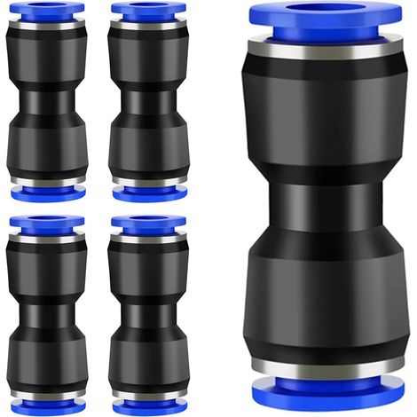 5 - Raccord Pneumatique - Connecteur Droit - Push To Connect - Pour Tuyau 10 mm - Usage Industriel - Noir - 10x10 mm (1/5)