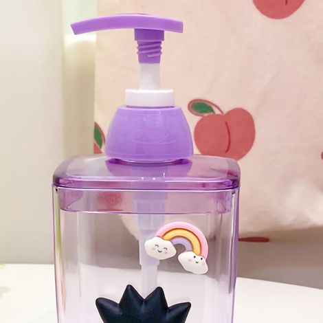 Niedliche, transparente Spenderflasche mit Cartoon-Motiv für Flüssigseife, Lotion, Shampoo, Duschgel, aufrechte Kosmetikflasche XO 150 ml (1/5)