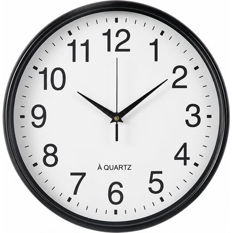 Horloge murale ronde silencieuse à quartz 6304 noir 6304 noir 40 25,8 × 25,8 × 4 cm 630 g – Livraison gratuite