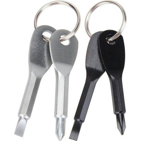 Tournevis portable multifonctionnel, mini clé de voyage, outil de tournevis d'extérieur EDC avec porte-clés (1/5)