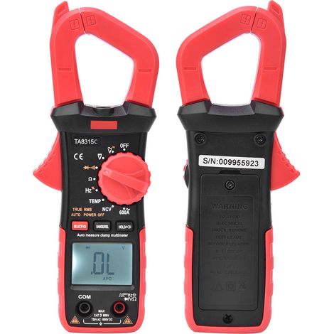 TA8315C Multimètre numérique multifonctionnel portable à pince d'écran, testeur de tension et de courant (1/5)