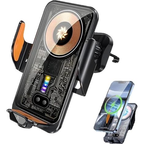Chargeur de voiture sans fil 66 W à charge rapide, support de téléphone portable à induction magnétique avec silicone [Ho] (1/5)