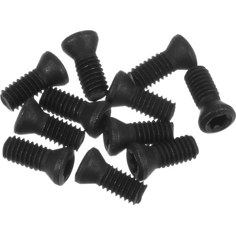 10Pcs Vis Torx M4x10mm, Tête Plate Ronde en Acier Allié 12.9 avec Clé Torx T15 pour Remplacer les Outils de Tournage en Carbure Sur Tour CNC, Gris (1/5)