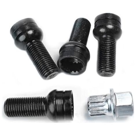 4 pernos de rueda de acero antirrobo con tuercas, modelo M14 1.5 MM, para protección y seguridad de las ruedas. (1/4)