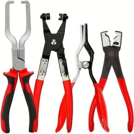 Ensemble d'outils pour colliers de serrage : pinces de ligne (4 pièces), pinces de déconnexion électrique, extracteur de relais (1/4)