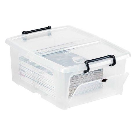 Boîte de rangement polypropylène 20L à ouverture frontale - Lot de 5 (1/3)