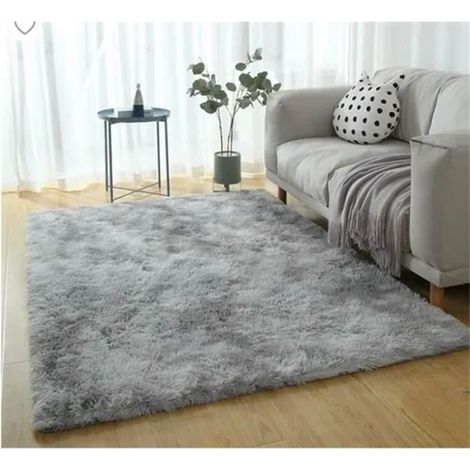 Tappeto morbido per soggiorno 120x160 cm, grigio peluche - BEMSM - Rettangolare - Sintetico - Per bambini (1/4)