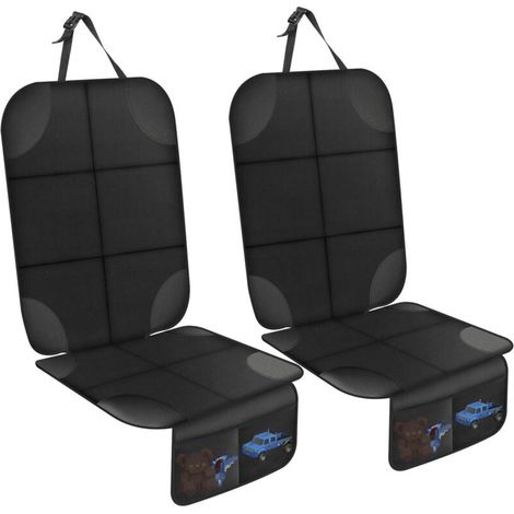 Set di 2 protezioni compatibili per seggiolini auto per bambini, impermeabili e antiscivolo, con 2 tasche portaoggetti, adatte a SUV, berline, bagagliaio, rivestimenti in pelle e tessuto. (1/5)