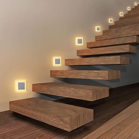 3W Applique Encastrée LED Blanc Chaud Luminaire Escalier Spot LED Encastrable Eclairage d’Escalier 4Pcs (1/5)