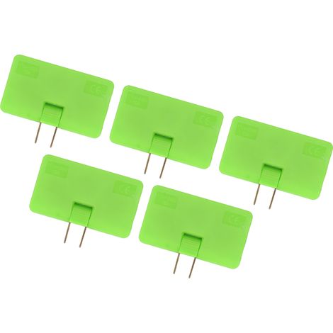 Pack de 5 prises convertisseurs sans fil rotatives 180°, multiprise 1 vers 3 norme américaine, fiche US 110-250V, couleur verte. (1/5)