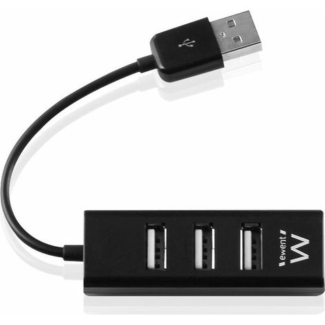 Ewent EW1123 hub di interfaccia USB 2.0 480 Mbit/s Nero (1/5)