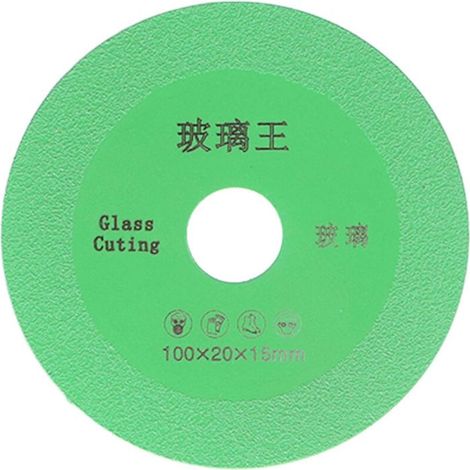Disque de coupe pour verre de 4 pouces, lame de scie diamantée pour la découpe de céramique, de brique, de verre, etc. (1/4)