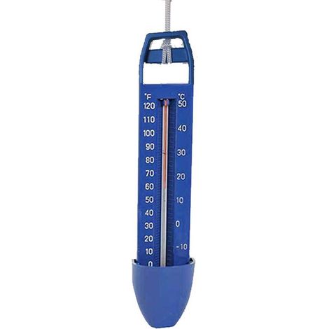 Termómetro para piscina, termómetro para la temperatura del agua de la piscina, termómetro para piscina, termómetro flotante para piscina (0-50 grados, azul, doble función)
