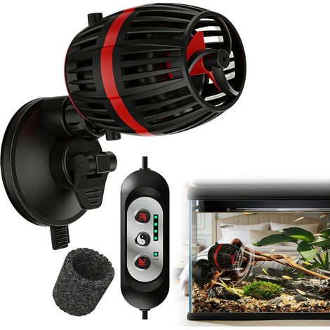 Pompe à Vagues pour Aquarium - Pompe de Brassage Aquarium, Pompe de Circulation, Mode Pompe Circulation Aquarium, Débit Réglable sur 4 Vitesses, 2-6 W, 900-3600 L/H pour Aquariums de 150L (1/5)