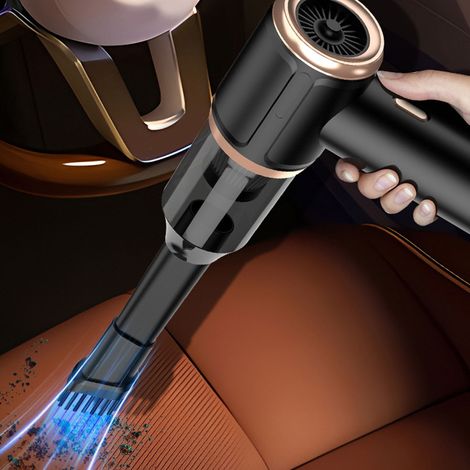 Aspirateur portatif 4 en 1 45 000 Pa sans fil, idéal pour la voiture, la maison et les animaux domestiques. Rechargeable par USB-C, il est doté d'un filtre lavable et se recharge facilement. (1/5)