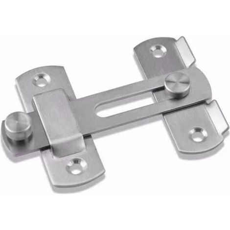 Verrou Porte Coulissante - Loquet Bascule - Acier Inoxydable - Surface Brossée - Pas De 5 Mm - Pour Porte Coulissante Fenêtre Jardin - Lot De 2 (1/4)