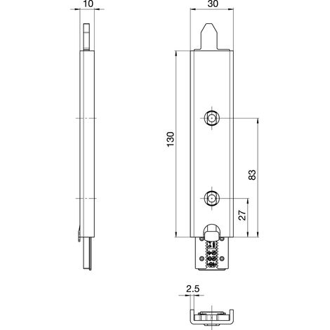 GU Anschlusseinheit zu Falzhebelgetriebe,Secury Automatic 130 mm,oben/unten