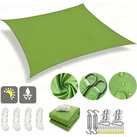 Rechteckiges, hochdichtes Sonnensegel + Montageset UV beständig atmungsaktiv blockiert 90 % der UV Strahlen Sonnensegel wasserdichte Outdoor Über (1/5)
