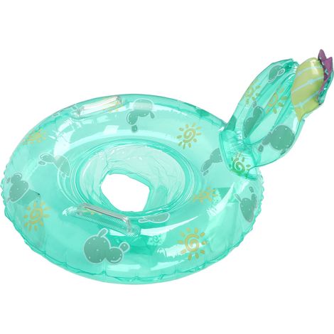 Niedlicher, kaktusgrüner, aufblasbarer PVC-Kinderschwimmring mit Sitz und Doppelgriff (1/4)