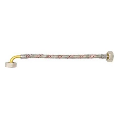 TUYAU FLEXIBLE EN INOX POUR APPAREILS ÉLECTROMÉNAGERS DN 10 AVEC COUDE Dimensions : 150 cm FF 3/4x3/4