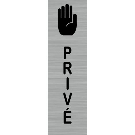 Pictogramme PRIVE (Q0052).- Adhésif aspect aluminium brossé - (1/5)