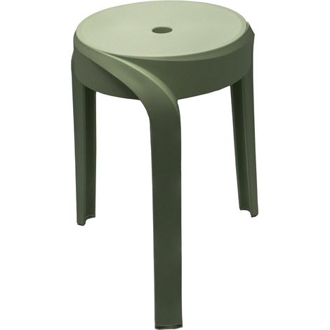 Tabouret de salle de bain STAN, dia. 30cm, vert (1/4)
