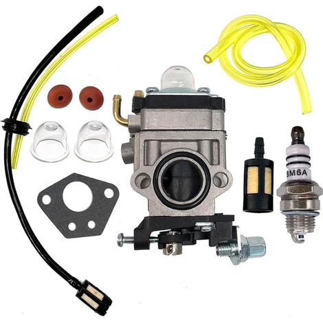 Carburateur avec bougie d'allumage, filtre à carburant pour Florabest FBS 43 A1, FBK 4 B2 4 en 1, Parkside PBK 4 A1, PBS 2 A1