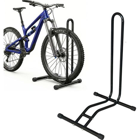 Relaxdays Supporto da pavimento, 29", per pneumatici fino a 6,5 cm, anteriore/posteriore, 1 bici, nero
