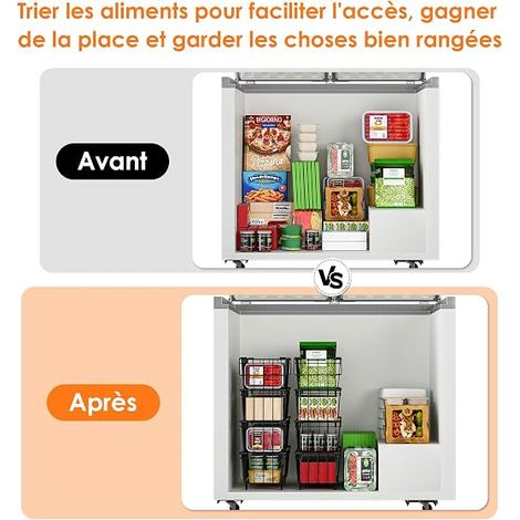 Set of Freezer Baskets with Black Handle (36.5 x 18 x 15 cm) (1/4)