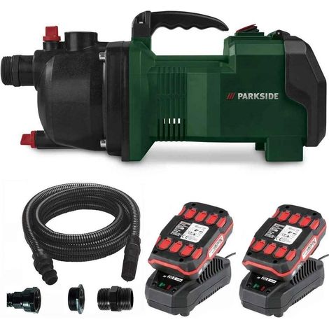 PARKSIDE 40V Akku-Gartenpumpe PGPA 40-Li + 2 x Akku / Ladegerät + Saugschlauch