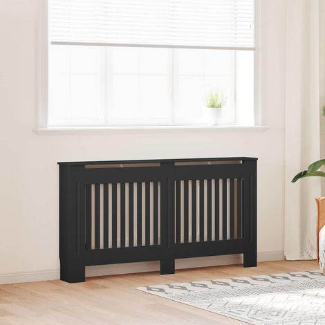 Heizkörperabdeckung 2 pcs Schwarz 152 x 19 x 81,5 cm (1/5)