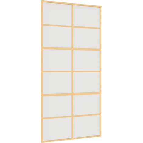 Maison Exclusive - Porta Scorrevole Oro 102,5x205 Vetro Smerigliato ESG Alluminio